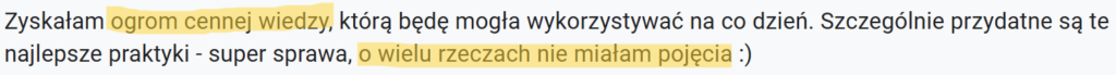 opinia kursanta
